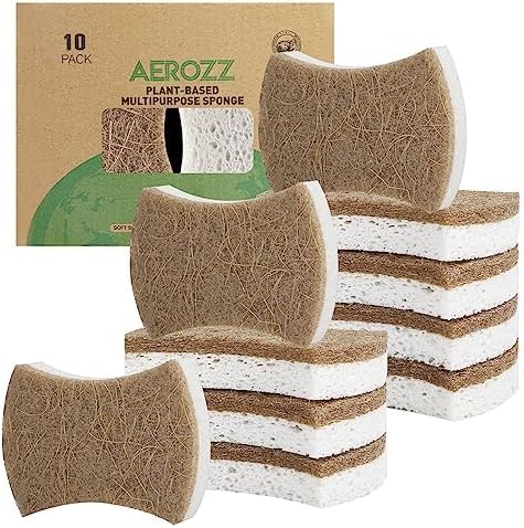 10 Pack Dish Sponges Kitchen?No-Scratch Eco-Friendly Dish Sponge, Natural Kitchen Sponges Pack for Washing & Cleaning, Quick-Drying, Odor Free...