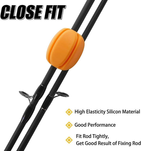 6Pcs Red Silicone Fishing Rod Storage Rack, Portable, Lightweight, Protects Fishing Rods...