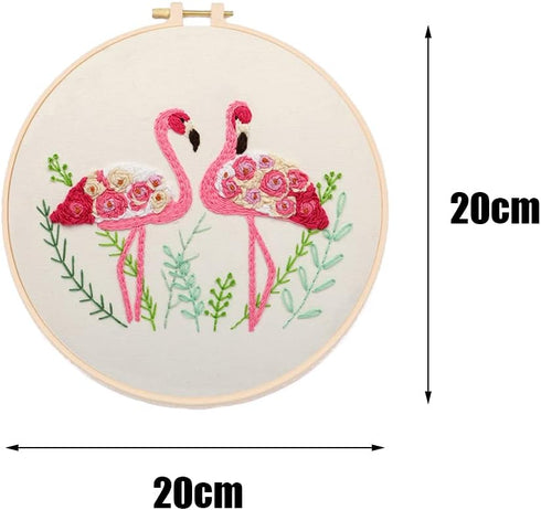 YANCAIYUNL Embroidery Kit for Beginners Flamingo Cross Stitch Embroidery Starter Kit DIY Handmade Needlework for Adults Beginner Tool Kit...