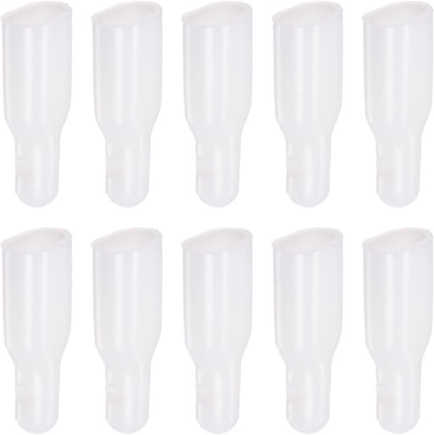 10pcs Umbrella Tail Beads 10x5mm Hole Dia 34mm Length PP Plastic Umbrella Bone Cover for Double Bone Umbrella Cover Parts, Grey...