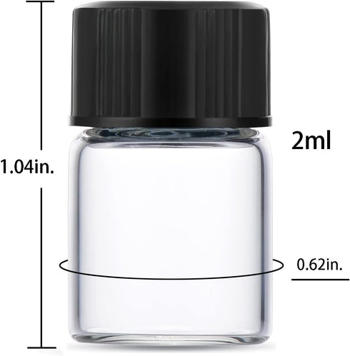 2ml Clear Small Glass Vials 100pcs with Screw Caps(100pcs)...