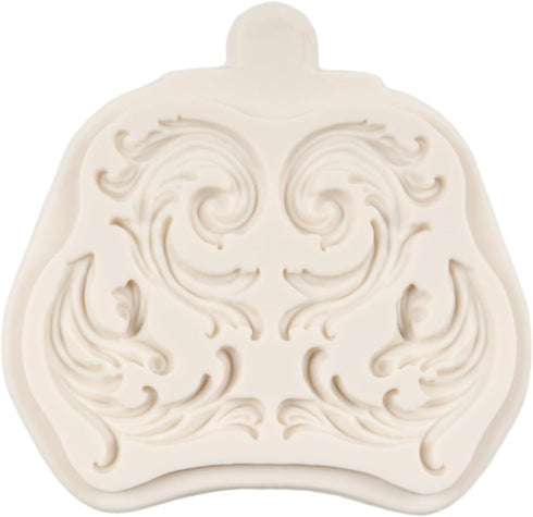 Baroque Fondant Molds Scroll Border Lace Silicone Molds Relief Flower Mold for Cake Decoration Cupcake Topper Chocolate Candy Polymer Clay Gum Pas...