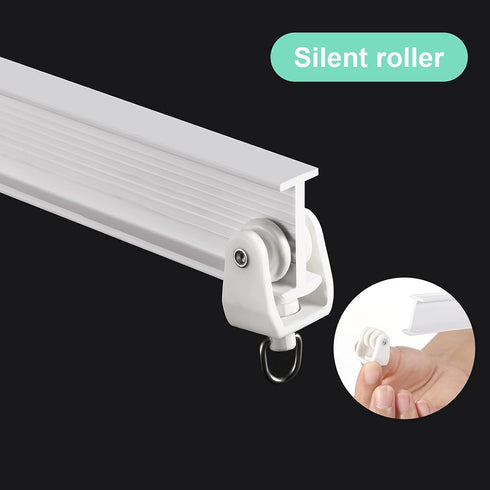 Jetec Curved Ceiling Curtain Track Bendable Mount for Curtain Rail Bunk Bed Bay Window Room Divider Flexible Straight (White, 9.8 ft)...