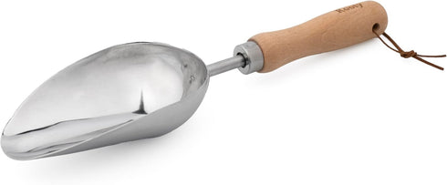 Rooty Garden Soil Scoop with Stainless Steel,Wooden Handle easy for Transplanting, Digging, PLanting, Essential Gardening Tools and Accessories fo...