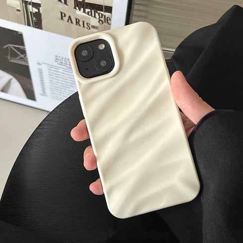 QLTYPRI Compatible with iPhone 12 Case/iPhone 12 Pro Case, Cute Wave Water Ripple Pattern Case for Girls Women, Slim Satin Glossy Soft Silicone TP...