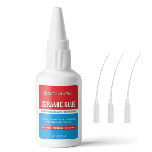 Ceramic Glue, 30g Clear Ceramic Glue Repair for Pottery and Porcelain, Instant Strong Glue for Porcelain, Metal, Dishes, Glass, Plastic, Rubber an...