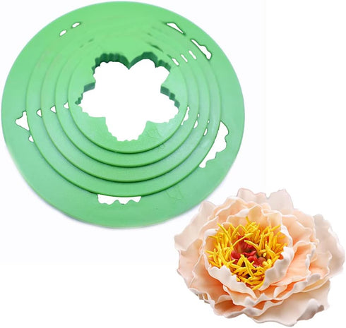 SK 5-Piece Peony Fondant Cutters Set Sugarcraft Modeling Tools Kit for Cake Decoration Green...