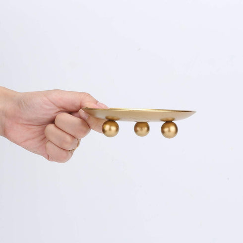 Iron Plate Candle Holder, Gold, Decorative Iron Pillar Candle Holder, Set of 3,Candle Stand for Wax Candles...