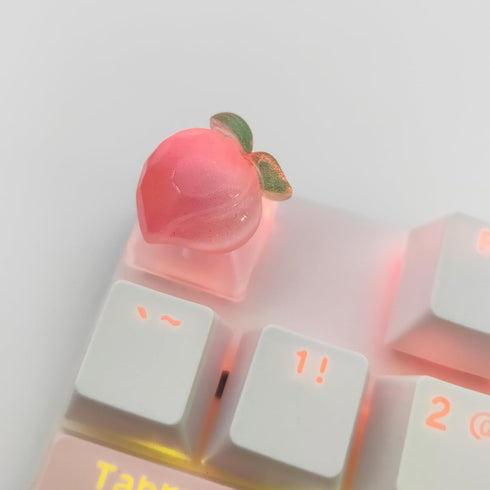 Personalized Cute Cartoon Transparent Keycap Handmade OEM Profile Keycap Base DIY Custom ESC Backlit Keycap for Mechanical Keyboard MX Switch (Pea...