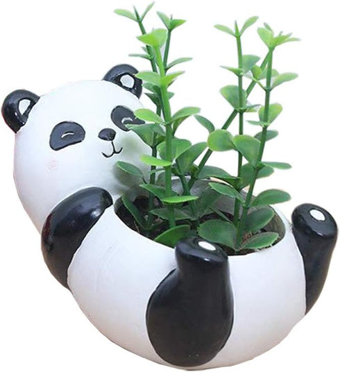 Cute Panda Flowerpot Animal Resin Succulent Planter Desk Mini Ornament...