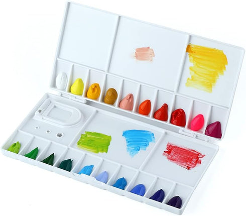 Transon 25wells Compact Paint Palette Box with Lid for Paint Color Mixing...