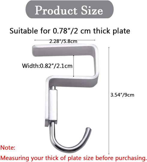 2 Pcs Desk Hook, Student Desktop Nail-Free Hook, Table Hook for Schoolbag, Space Aluminium Alloy, Hanger Hooks for Bag Purse Clothes Backpack Hold...