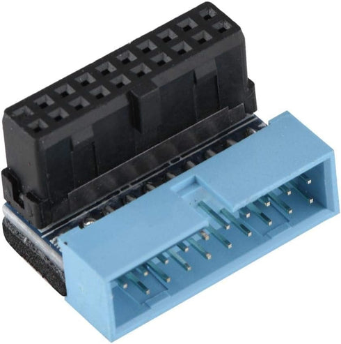 5PCS USB 3.0 19-Pin Motherboard Connector Internal Header, Male to Female Extension Adapter Down Angled 90 Degree for Motherboard Mainboard, Multi...