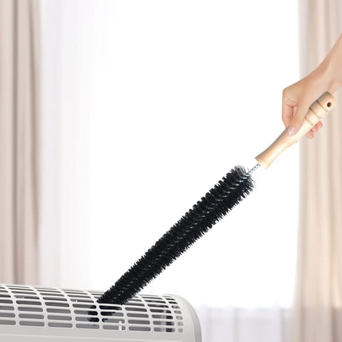 2Pcs Radiator Brush, Dryer Cleaner Vent Brush, 40cm Long Flexible Refrigerator Coil Cleaning Brush, with Wooden Handle, Slim Radiator Duster Brush...