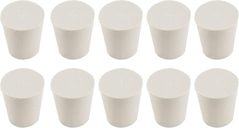 10 Pcs 4# White Solid Rubber Stoppers Tapered Lab Plugs, Dia. 26mm x Dia. 19mm - Height 28mm...