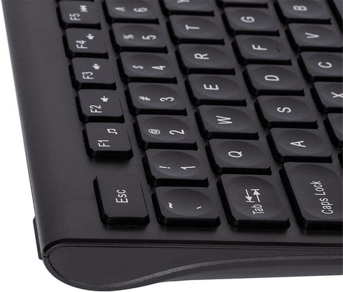 Monoprice Low-Profile Spill-Resistant Silent Keyboard – Membrane Water-Resistant Coating 10 Million Keystrokes - Workstream Collection,Black...