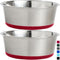 Gorilla Grip Stainless Steel Metal Dog Bowl Set of 2, Rubber Base, Heavy Duty Feeding Dishes, Food Grade BPA Free, Less Sliding, Quiet Pet Bowls f...