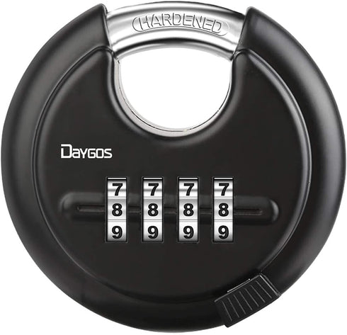 DAYGOS Combination Disc Padlocks for Outdoor - Heavy Duty 4 Digit Code Lock, Combo Discus Lock for Storage Unit,Gate,Fence,Traile(3/8-in Shackle,1...