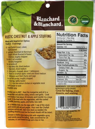 Blanchard & Blanchard Whole Chestnuts, Roasted & Peeled, 5.2 oz...
