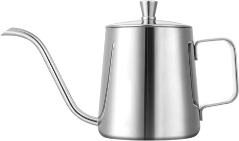 GWHOLE Small Pour Over Gooseneck Coffee Kettle Long Narrow Drip Spout Coffee Tea Pot for Stove Top - Silver, 350ML/12 Oz...