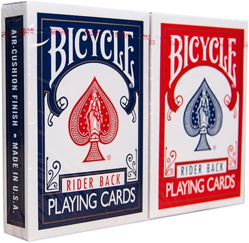 Bicycle Rider Back Playing Cards, Standard Index, Poker Cards, Premium Playing Cards, Red & Blue, 2 Count (Pack of 1)...