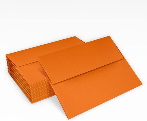 LUXPaper A2 Invitation Envelopes | Peel & Press | 4 3/8" x 5 3/4" | Mandarin Orange | 80lb. Text | 50 Qty...
