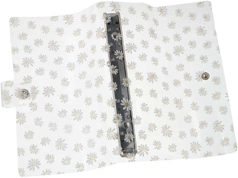A6 PVC Binder Cover,Clear Daisy A6 Binder Cover Refillable Notebook Binder,Notebook Loose Leaf Binder with Snap Button,for Travel, Office Supplies...