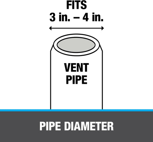 Oatey Oatey-14137 14137 Rain collar 3"-4" No-Calk Roof Flashing, 1 Count (Pack of 1), Black...