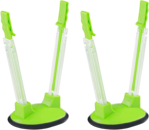 Adjustable Baggy Rack, No-hands Food Storage Holders For Food Prep Bag, plastic Freezer Bag, Clip-Ideal Kitchen Gadget (Green, 2pcs)...