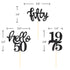 24 Pcs Black Glitter 50th Birthday Cupcake Toppers for 50th Birthday Celebrating Party Decorations...