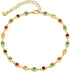 Gold Anklets for Women, Colored Small Zircon Summer Fashion Simple Titanium Steel Foot Chain Jewelry...