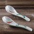 Ceramic Soup Spoons set, Chinese Style Glaze Porcelain Rice Spoons, Asian Tableware spoons Set of 4 (Dark green)...