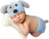 Newborn Baby Girl Boy Photo Props Outfits Crochet Knitted Blue Dog Hat Shorts with Bone Set for Boys Girls Photography Shoot (0-6 Months)...