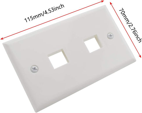 CAT.6 RJ45 Ethernet Wall Plate, OZXNO 1-Pack RJ45 Female to Female Keystone Jack Wallplate Removable Cat6 Inline Coupler Faceplate Compatible with...