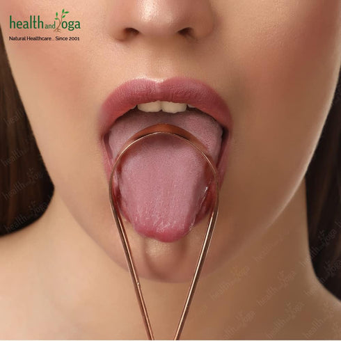 HealthAndYoga™ qLoop Copper Tongue Cleaner – Easy One Hand Use – Larger Surface Coverage – Ayurvedic Copper Health for Fresh Breath and Total Oral...