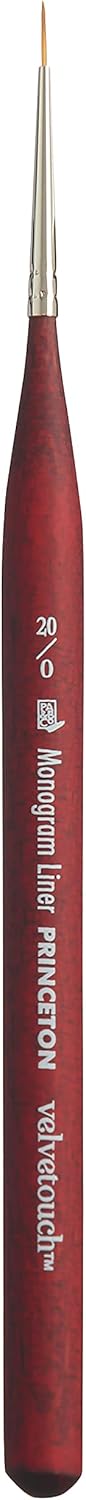 Princeton Velvetouch Minimongrm Brush, Synthetic, Short Handle, Size 20/0 inch, 1 Count...