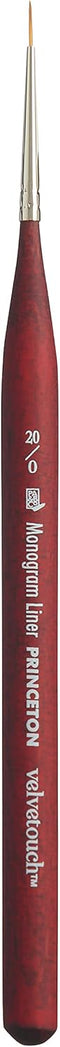 Princeton Velvetouch Minimongrm Brush, Synthetic, Short Handle, Size 20/0 inch, 1 Count...