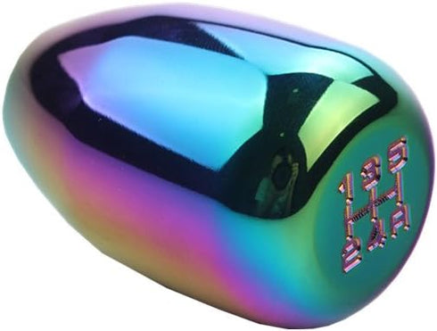 DEWHEL 5 Speed Manual Shift Knob M10x1.25 Screw On Aluminum (Neo-Chrome)...
