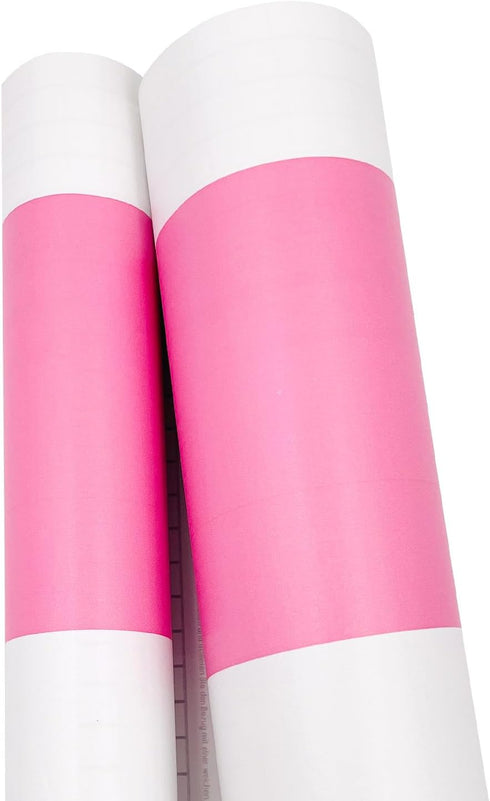 LovingWay 14.7 feet Wallpaper Roll Two-Tone Drawer Liner 17.7x177 Inch Self-Adhesive Corner Shelving Paper Multi Use Furniture PVC Protector Pink ...