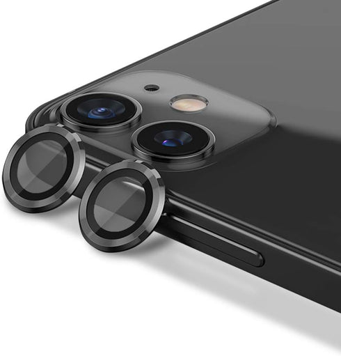CloudValley Camera Lens Protector for iphone 12/12 Mini / 11, Tempered Glass Film, Aluminum Alloy Screen Cover, 2 Pack Black, with Cleaning Kit......