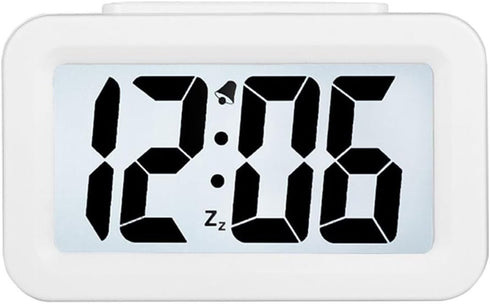 Hense Creative Nightlight Smart Light Alarm Clock Bedside Desk Table Electronic Clock Battery Operated Mute Luminous Alarm Clock with Adjustable L...