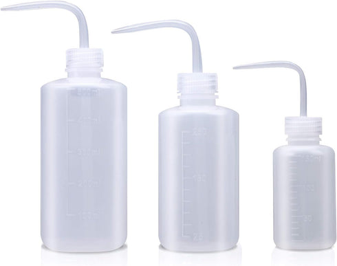 Wash bottle, 3 Pack LDPE Squeeze Bottles, Safe Plastic Low Density Polyethylene Watering Bottle Tattoo Wash Bottle with Narrow Mouth, for Chemistr...