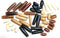 Genuine Hairpipe Bone Bonanza Mix: White, Antique Stained, Black, Golden Amber, 1" and 1/2", 48 Pieces...