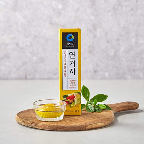 Chung Jung One Korean Premium Hot Spicy Yellow Mustard Paste, All-Natural, No Synthetic Additives, Versatile for Hot Dogs and Naengmyeon, 95g...