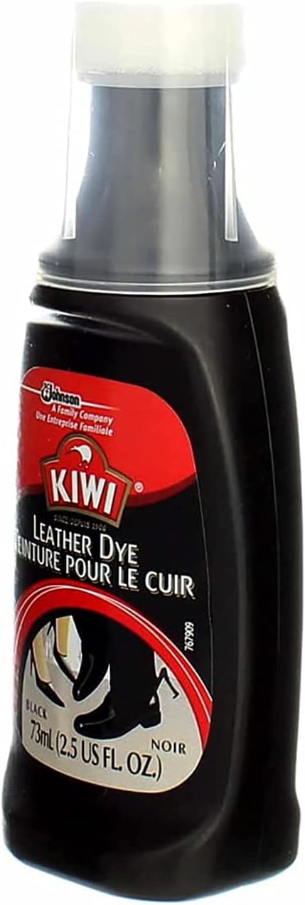 KIWI Leather Dye Restorer | For Shoes, Boots, Furniture, Jacket, Briefcase and More | Black | Includes Sponge Applicator...