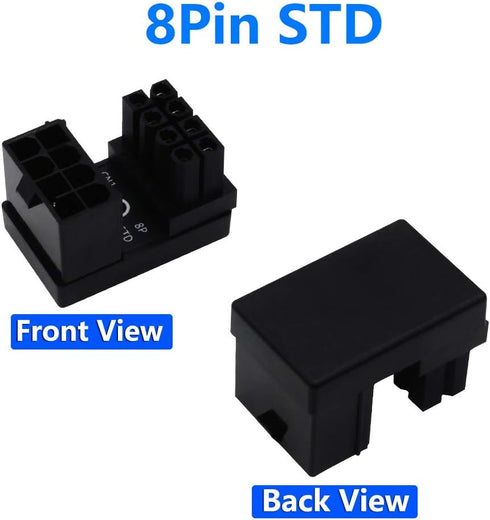 ATX 8Pin Female to 8pin Male 180 Degree Angled Adapter for Desktops Graphics Card Upgrade Version...