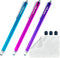 Bundle of 3-Pack Thin Tip High Precision Stylus Pens for Touch Screens, 5.5" Stylus Pens with Replaceable Thin Tips and Microfiber Cloth (Purple, ...