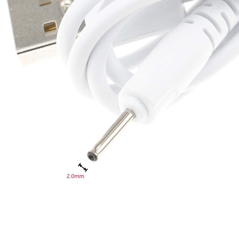 USB to DC 2.0mm Cable, Earbuds USB DC Charger Adapter,USB 2.0 Type A Male to DC 2.0mm x 0.6mm 5 Volt DC Barrel Jack Power Adapter Connector Chargi...