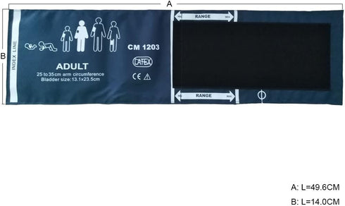 NIBP Dual Tube (Hose) with Bladder Reusable Adult Blood Pressure Cuff 25-35 cm Arm Circumference for Blood Pressure Monitor....