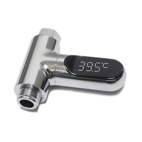 Shower Thermometer Led Digital Display Baby Bath Water Fahrenheit Celsius Thermometer 360°Rotating Screen for Home Bathroom Kitchen (Silver)...